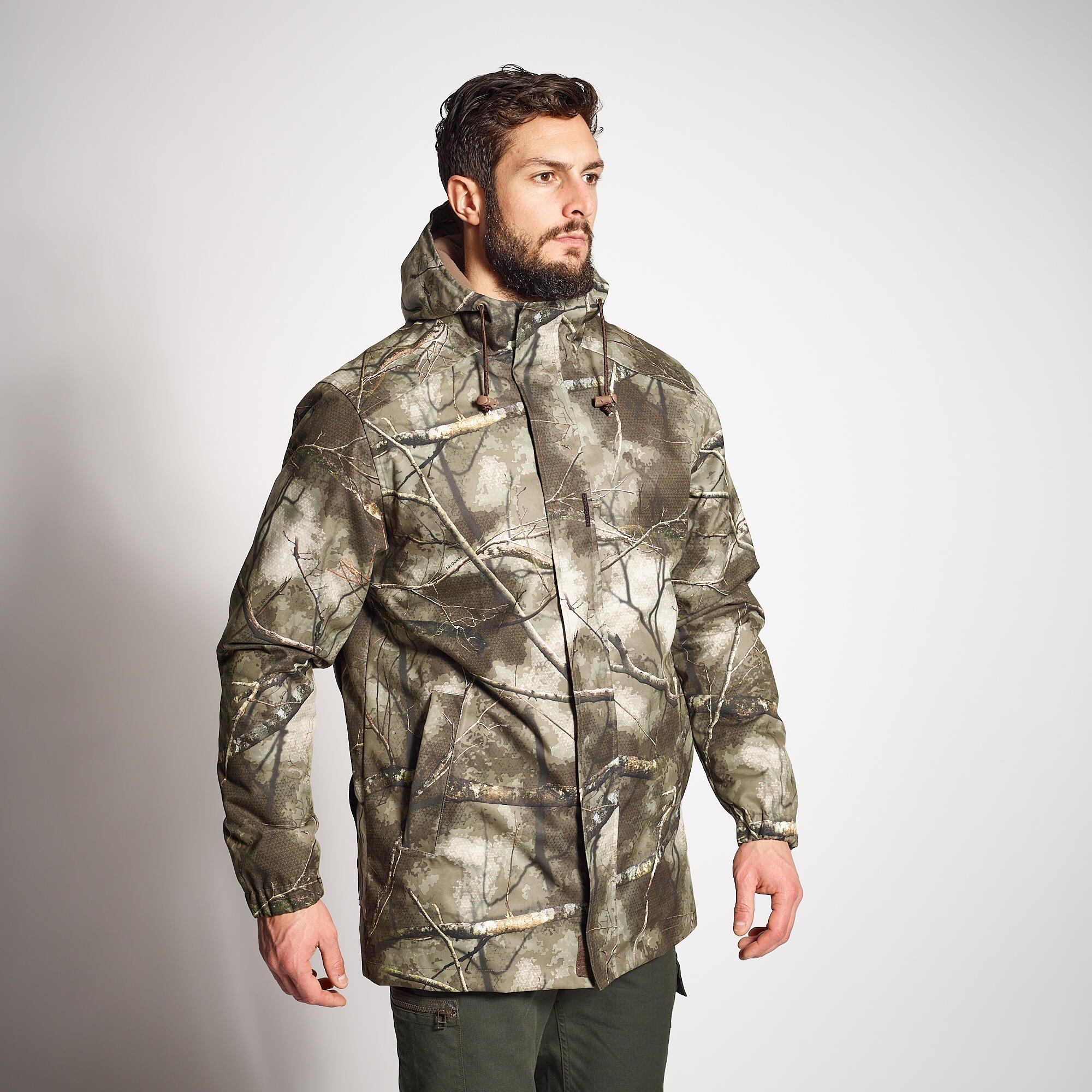 Waterproof Hunting Jacket - 100 Wetland Camo - Multi-colour - Solognac -  Decathlon