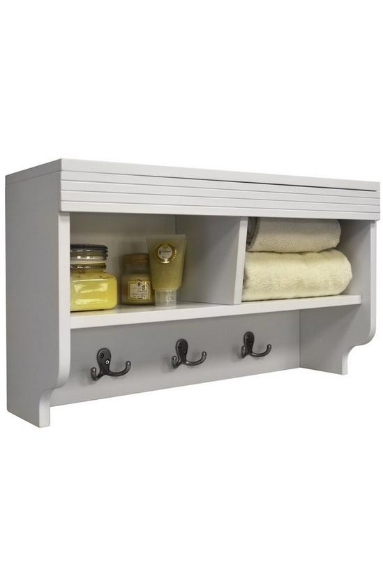 Storage Furniture, 'Chubby' Wall Mounted Storage Cubby Shelf With Coat  Hooks White