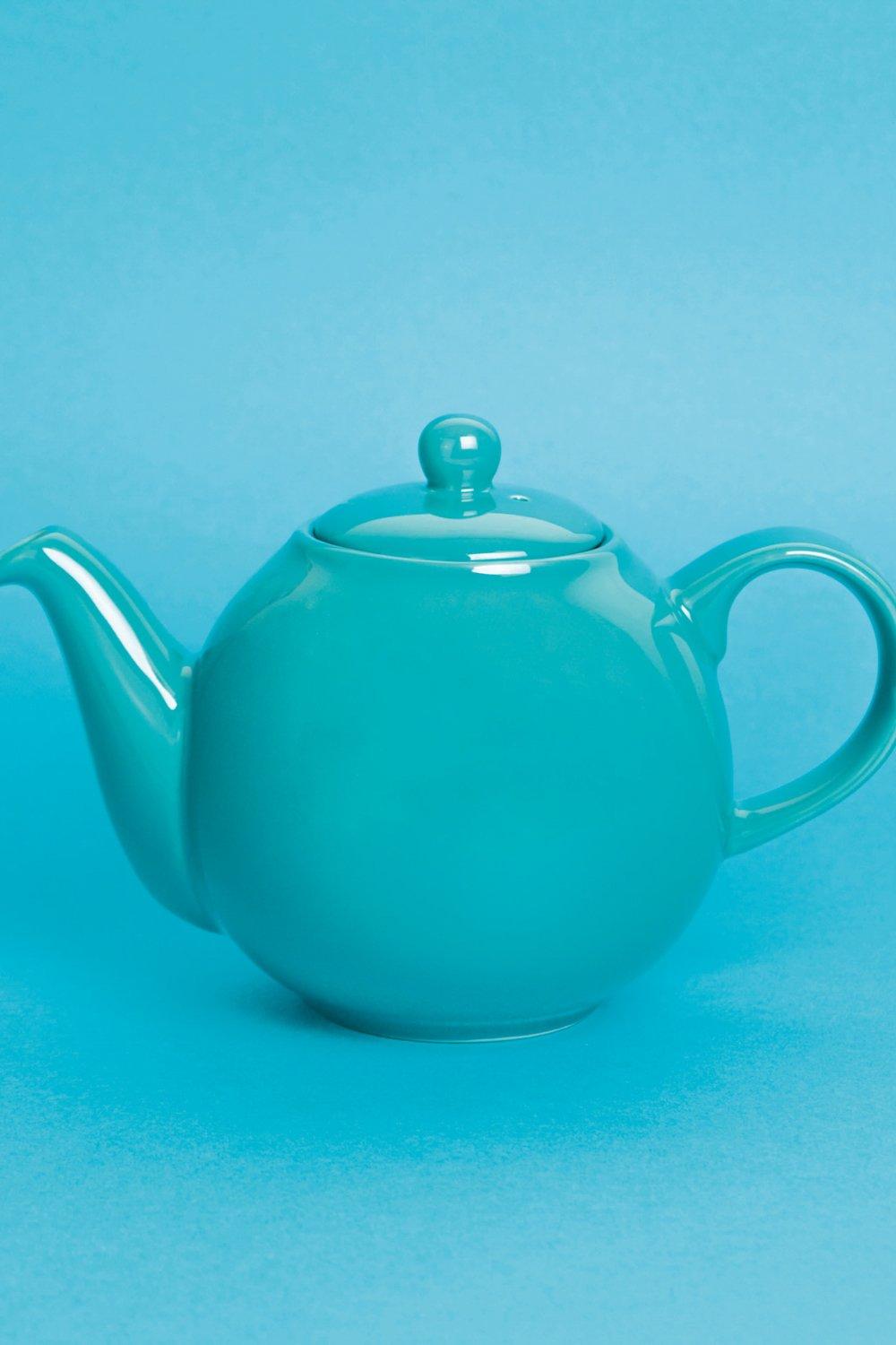 Teapots, Globe Teapot, Aqua, Four Cup - 900ml, Boxed