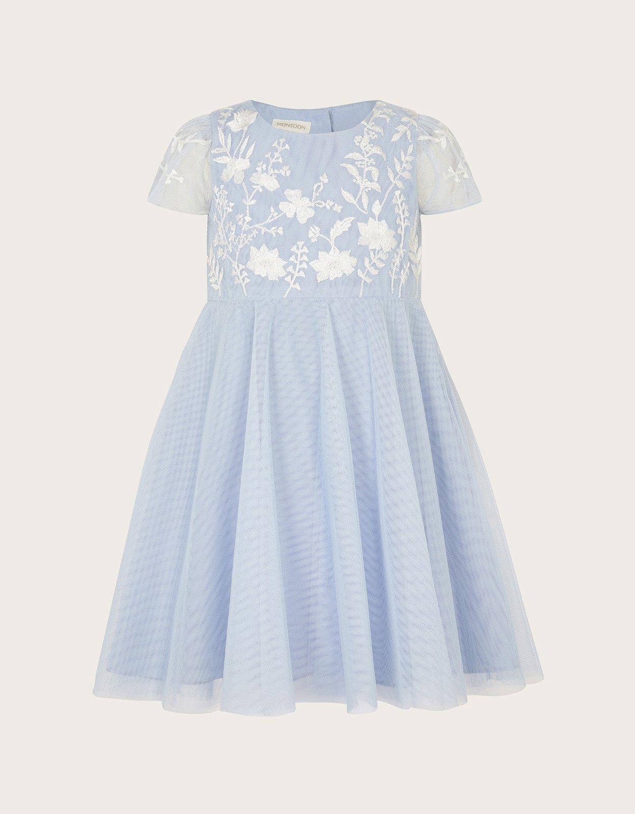 Monsoon blue flower outlet girl dress