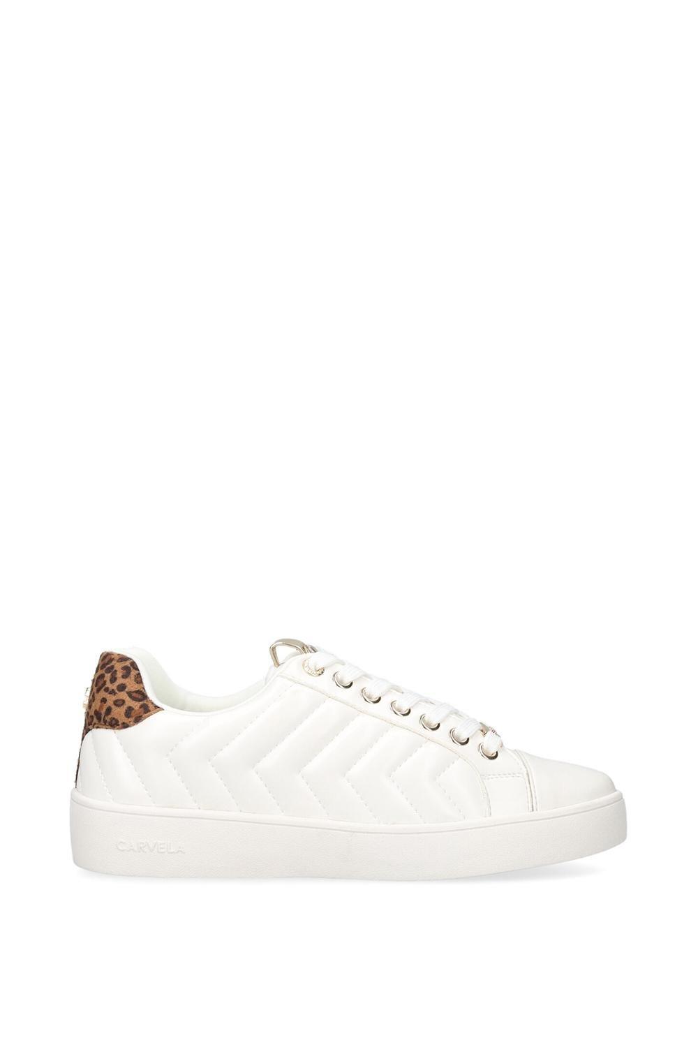 White trainers with hot sale leopard print back