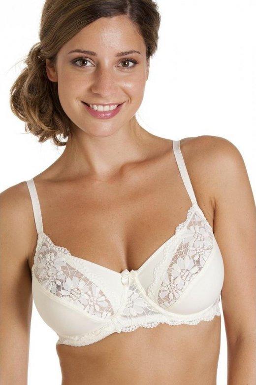 Camille Womens Ladies White Underwired Non Padded Floral Lace