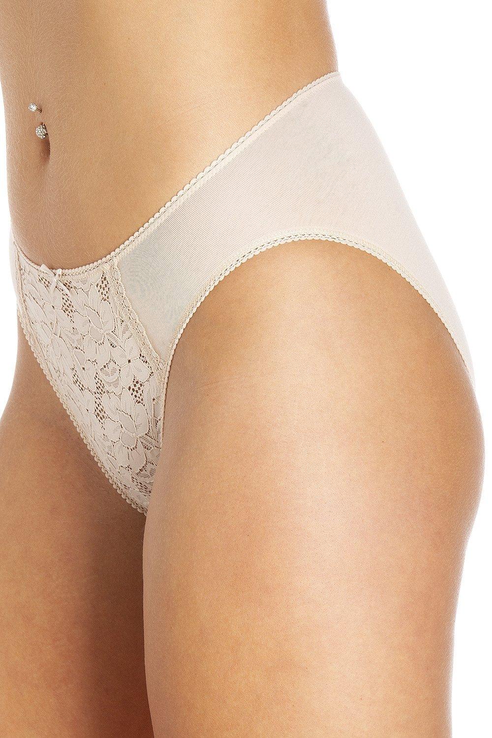 Lingerie, Three Pack Lace Front HI-Leg Briefs