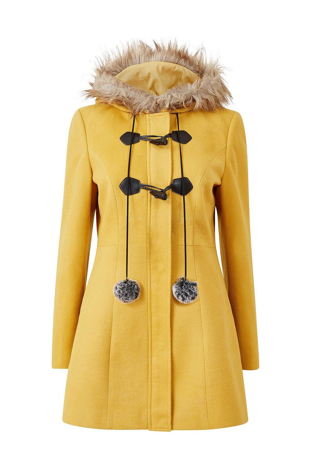 BAL FAUX SHEARING DUFFLE COAT イエロー BAL FAUX SHEARING DUFFLE COAT イエロー