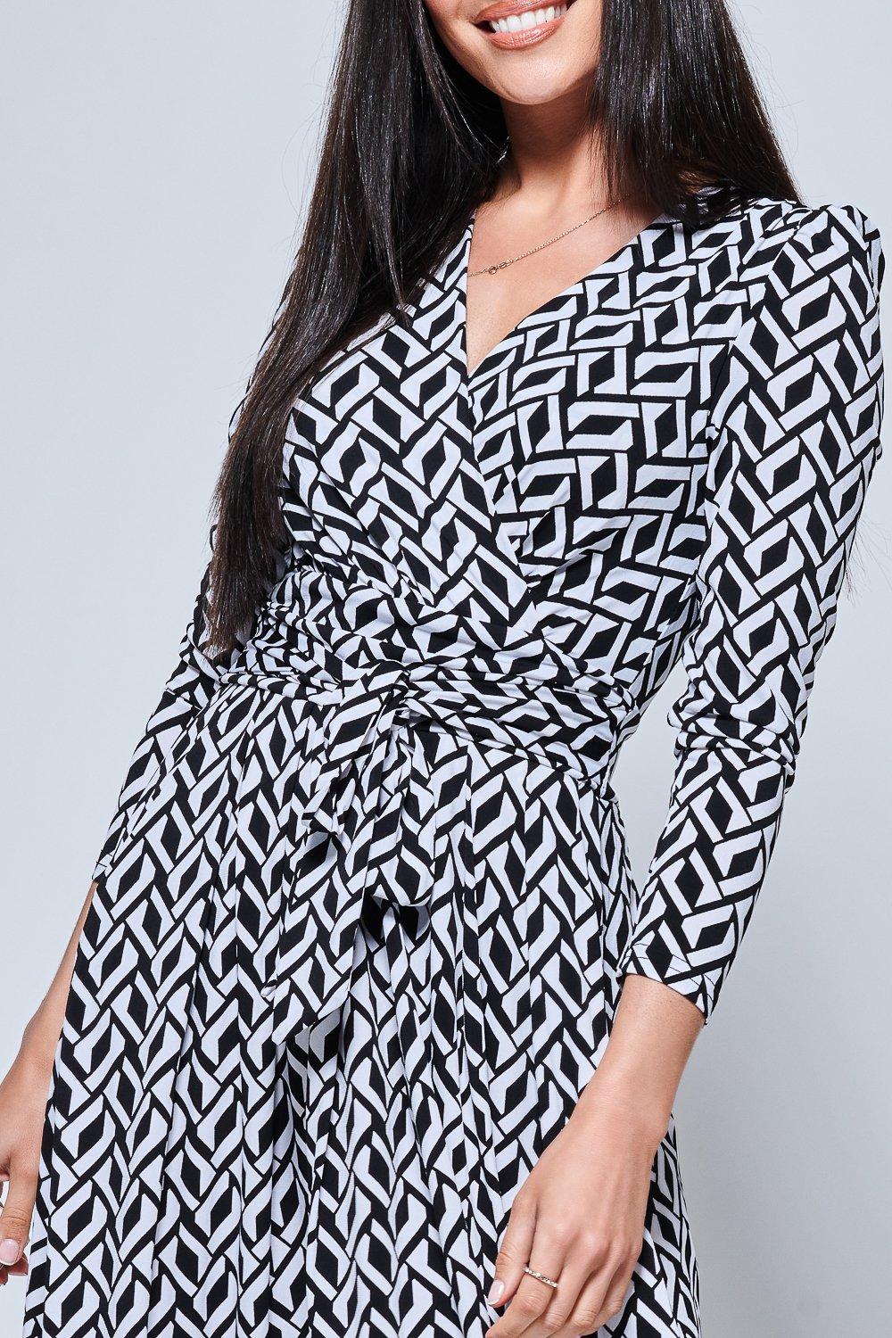 Jolie moi clearance geometric print dress