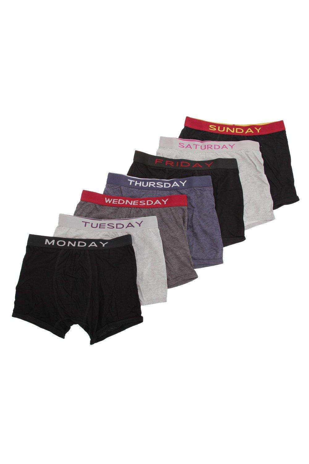 Buy Universal Textiles Mens Days of The Week Boxer Shorts/Underwear (Pack  of 7) (M Waist 33-35inch) (Black) at