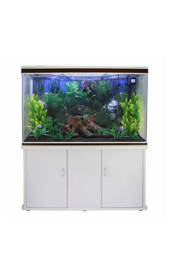 Pet Care, Aquarium Fish Tank & Cabinet with Complete Starter Kit - White  Tank & Black Gravel