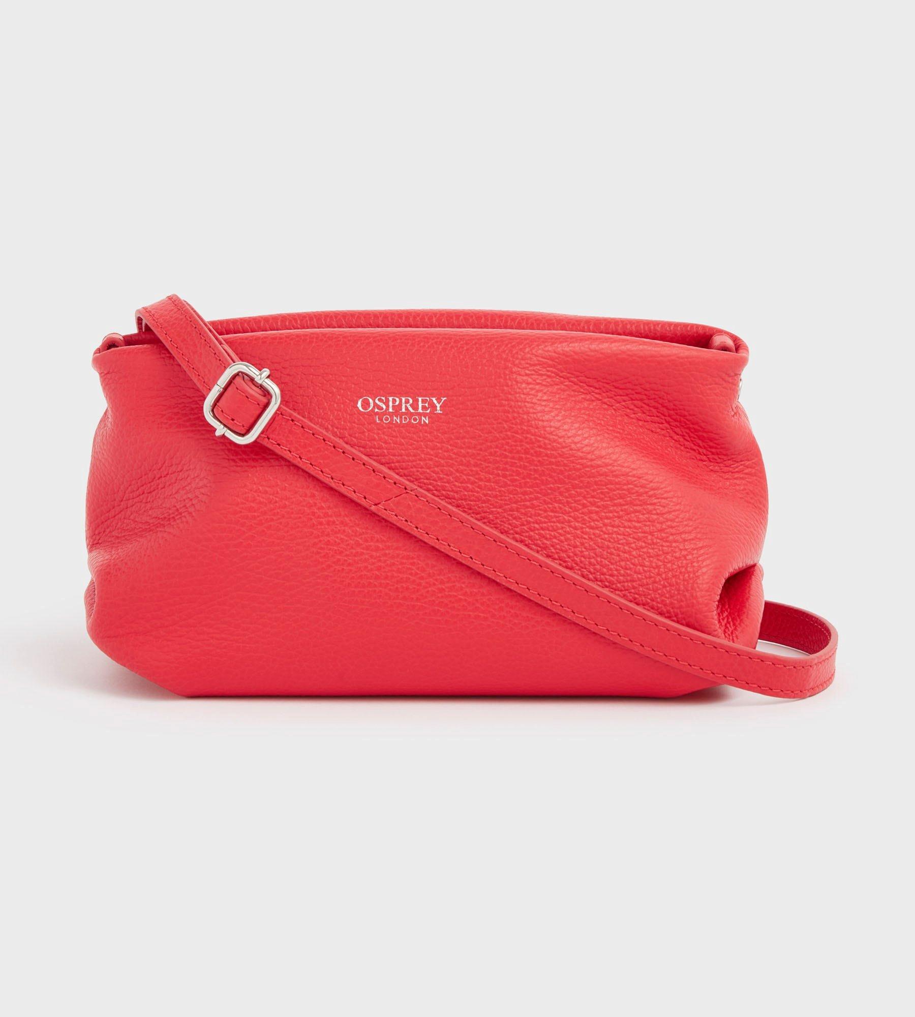 Pre Loved Osprey Black Leather Handbag With Cream Stitching . Used  Condition. | eBay