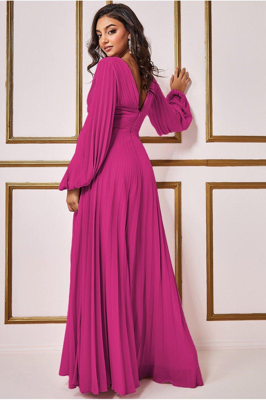 Chiffon balloon 2025 sleeve dress