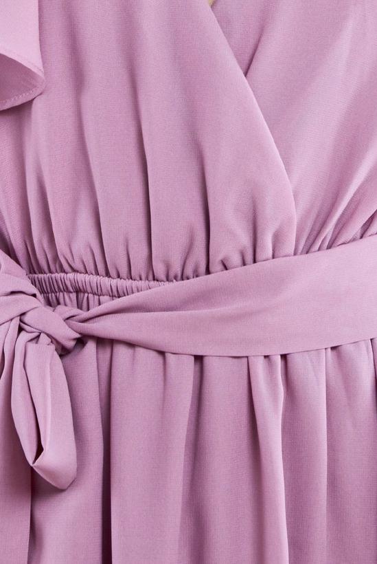 Goddiva Sustainable Chiffon Flutter Sleeve Wrap Maxi Dress 4