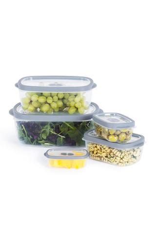 700ml 1-5PC Square Glass Food Storage Clear Storage Containers