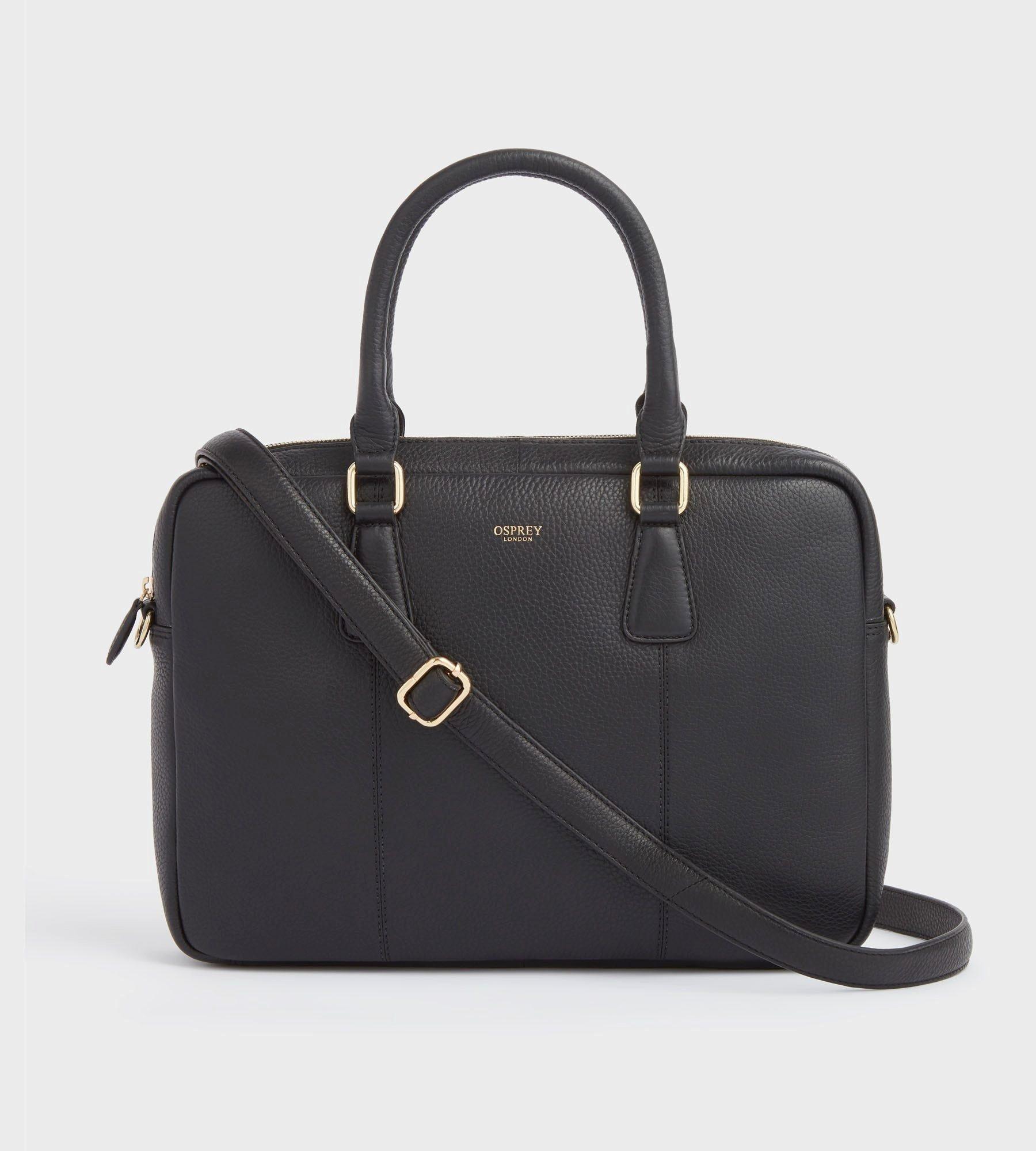 Osprey black leather clearance handbag