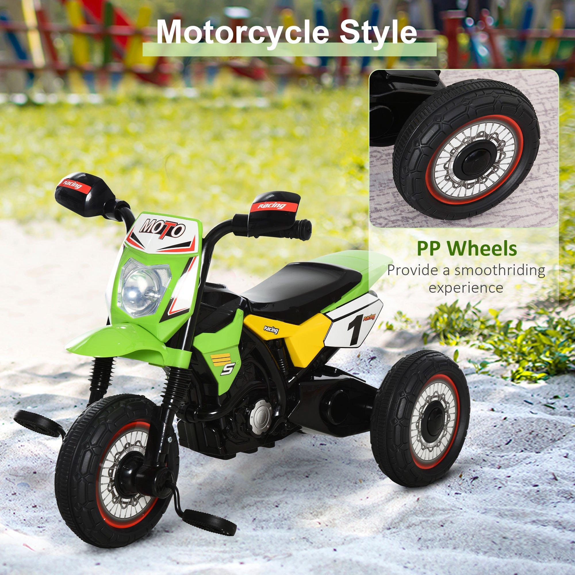 HOMCOM Tricycle Enfant à Pédales de 18 à 36 Mois Design Moto Phare 3  Chansons Pures Rouge 