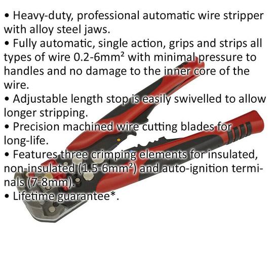 AUTOMATIC WIRE STRIPPER – strips – crimps – cuts – heavy-duty tool –  automotive