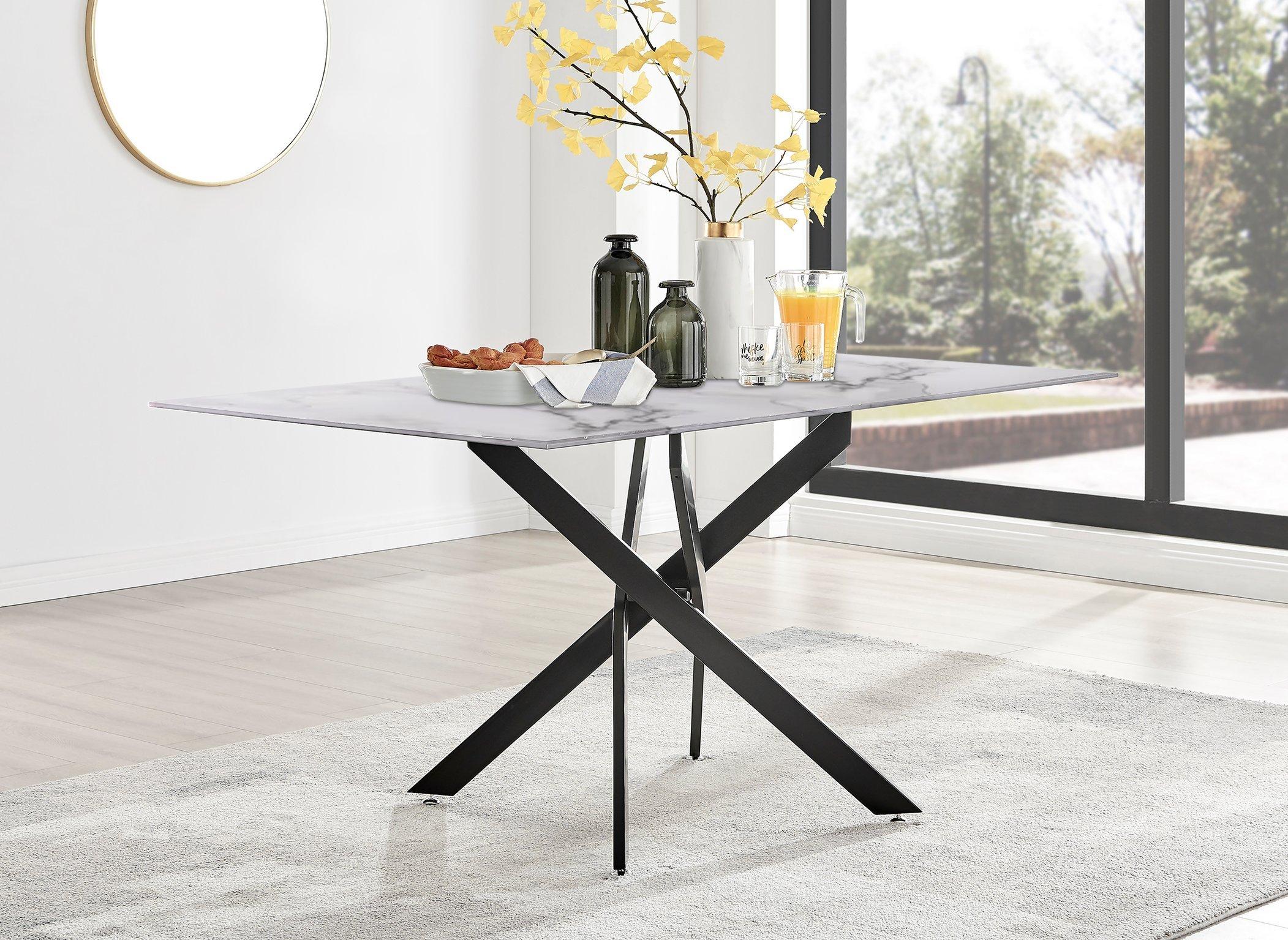 Dining table with online black marble top