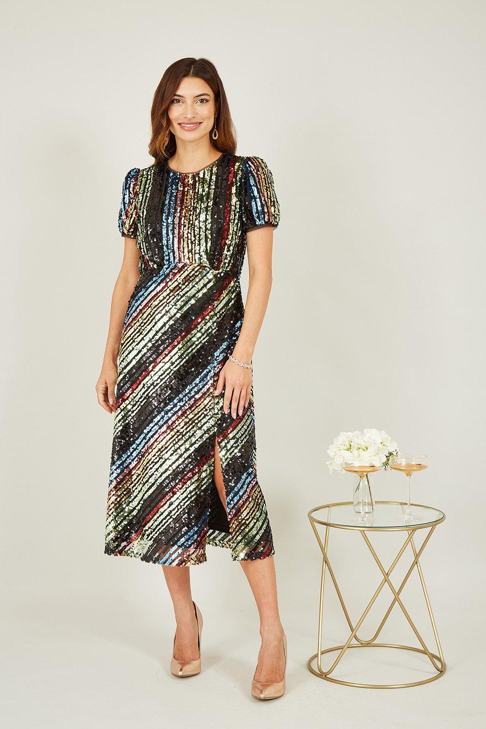 Oasis rainbow sale stripe dress