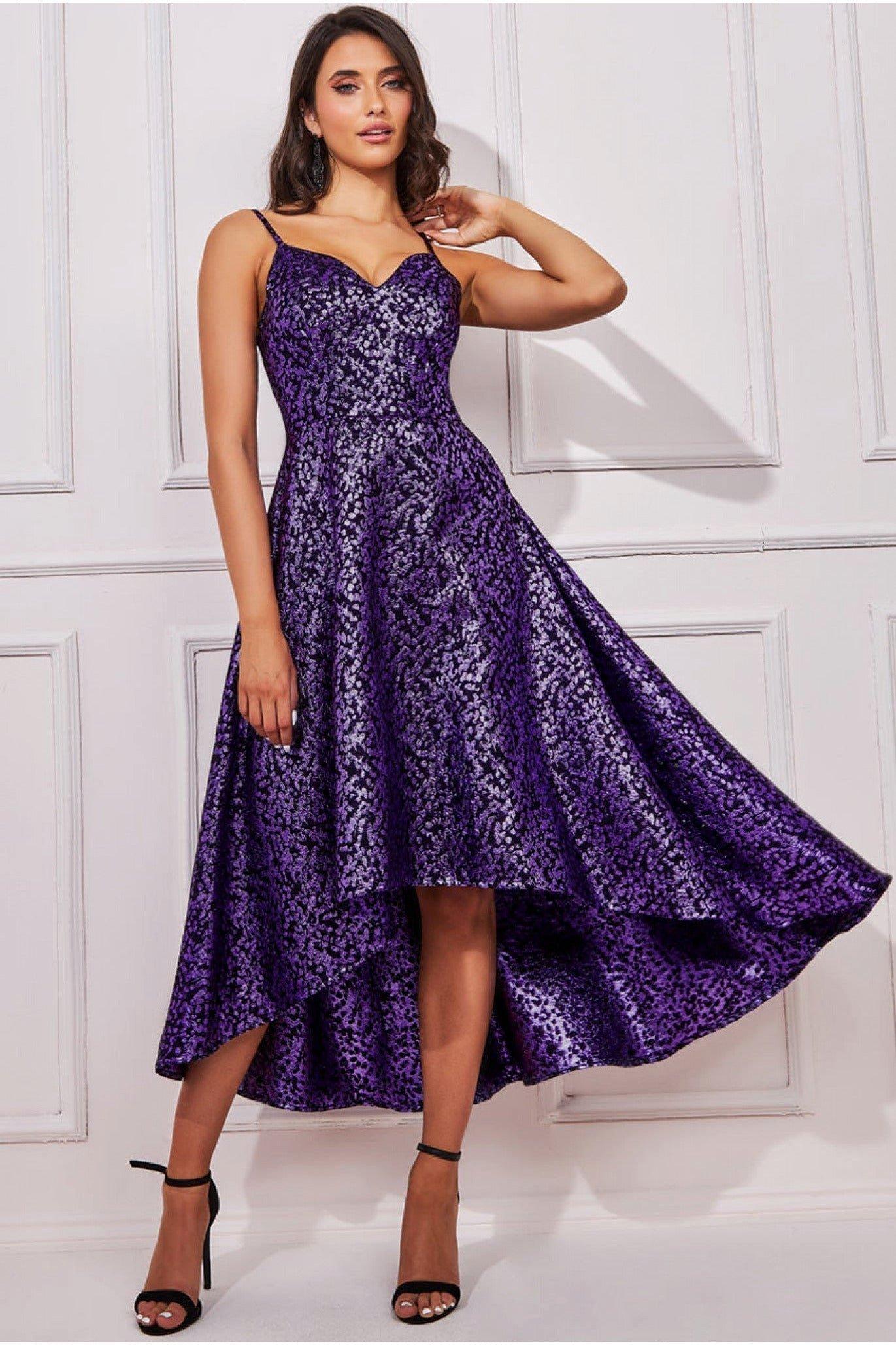 Grace high low jacquard deals dress