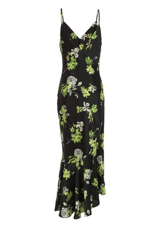 Dresses | Floral Satin Asymmetric Midaxi Dress | Quiz