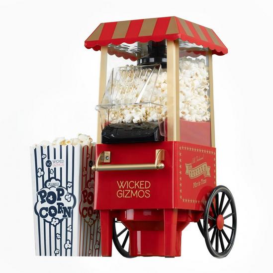 WICKED GIZMOS Fat-Free Retro 30s Style Popcorn Maker - Home-Made Healthy &  Oil Free Snacks for Kids & Movie Nights - 6 Bonus Boxes