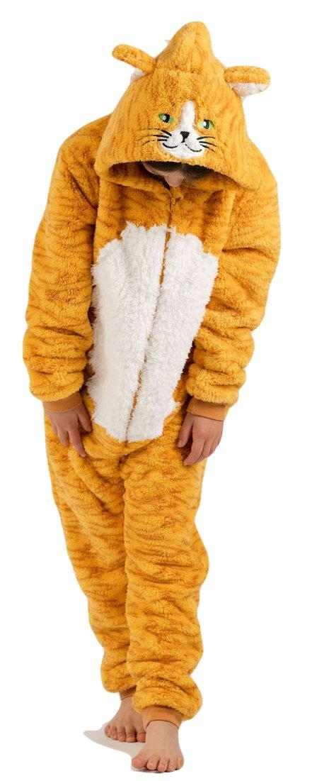 Super Soft Fleece Ginger Cat Kitty Onesie Playsuit with Tail