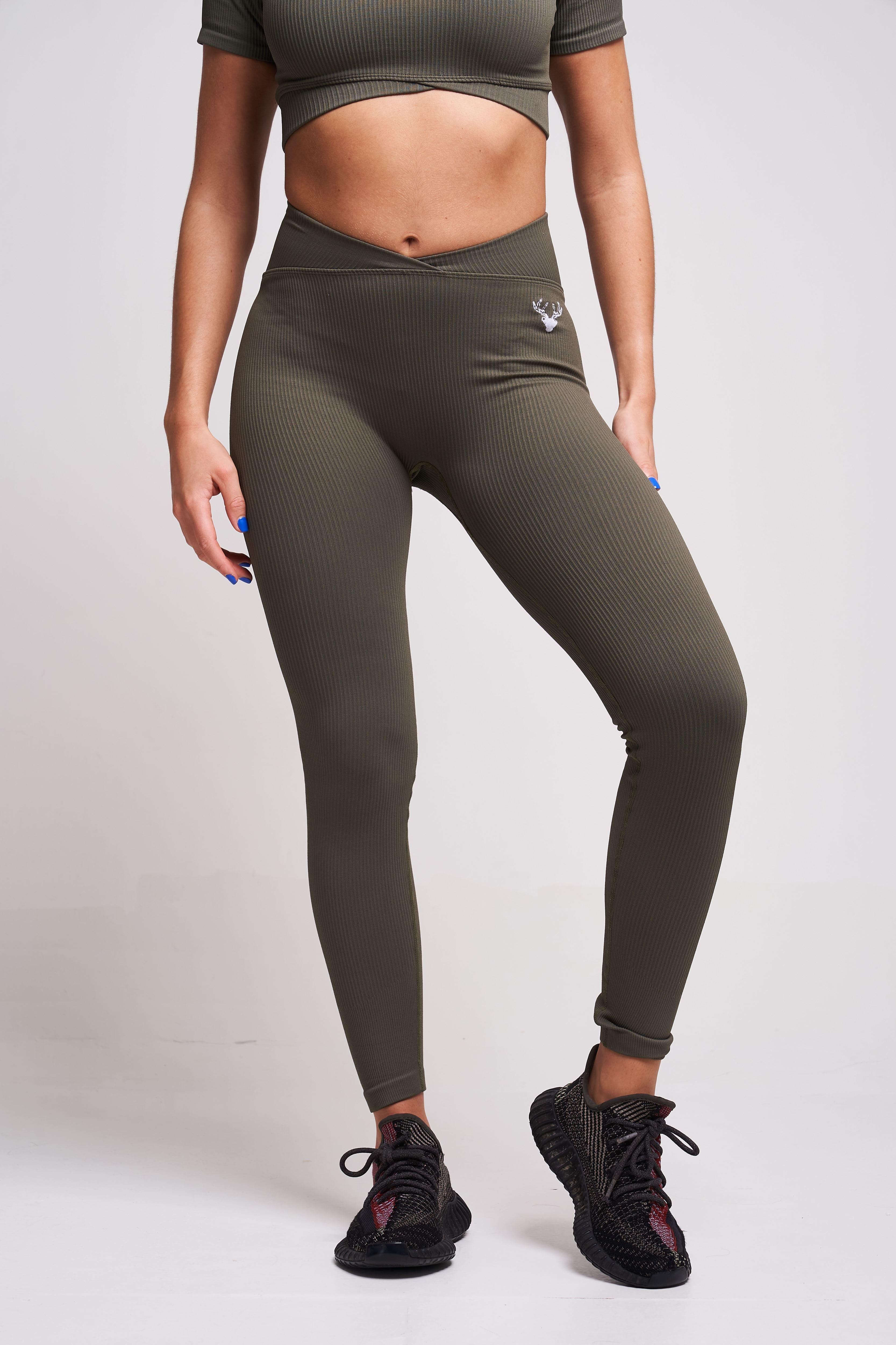 Twill Active - Evlan Recycled Rib Criss Cross Legging - Petrol