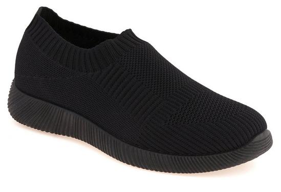 Trainers | Shaughna Slip On Black Sole Knitted Trainers | Miss Diva