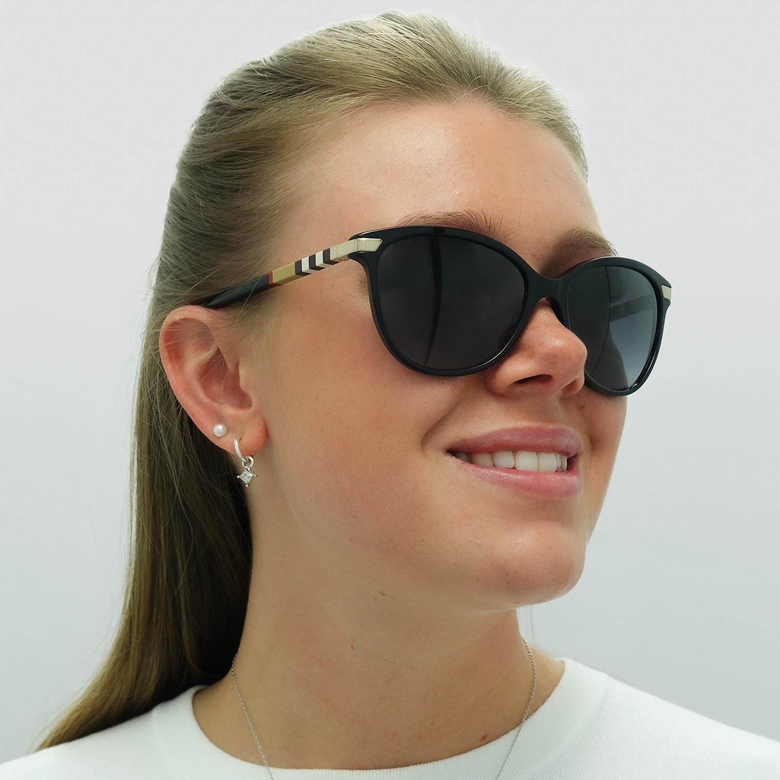 Cat Eye Black With Gold Detailing Grey Gradient BE4216 Sunglasses