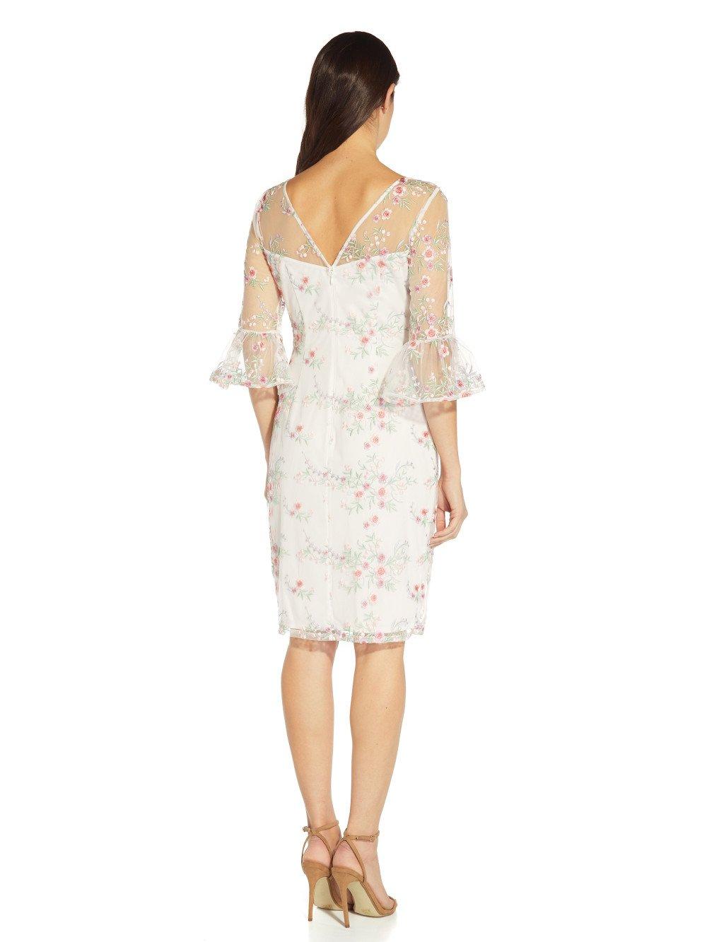 Dresses Embroidered Bell Sleeve Sheath Dress Adrianna Papell